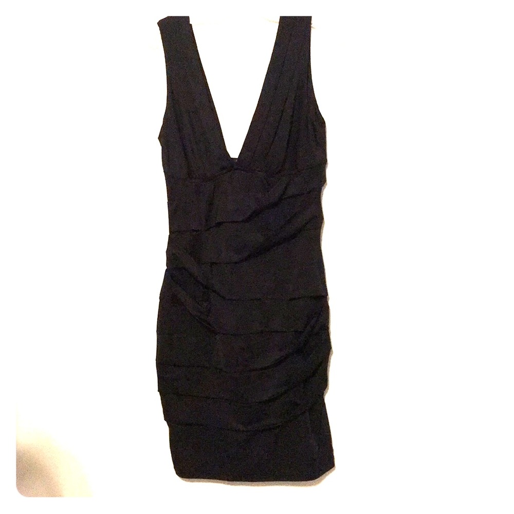 Forever21 Black Bodycon Dress Tiered Sleeveless *H - Picture 1 of 6